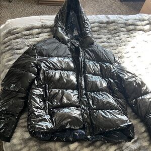 Armani Exchange Black and Blue Puffer Jacket